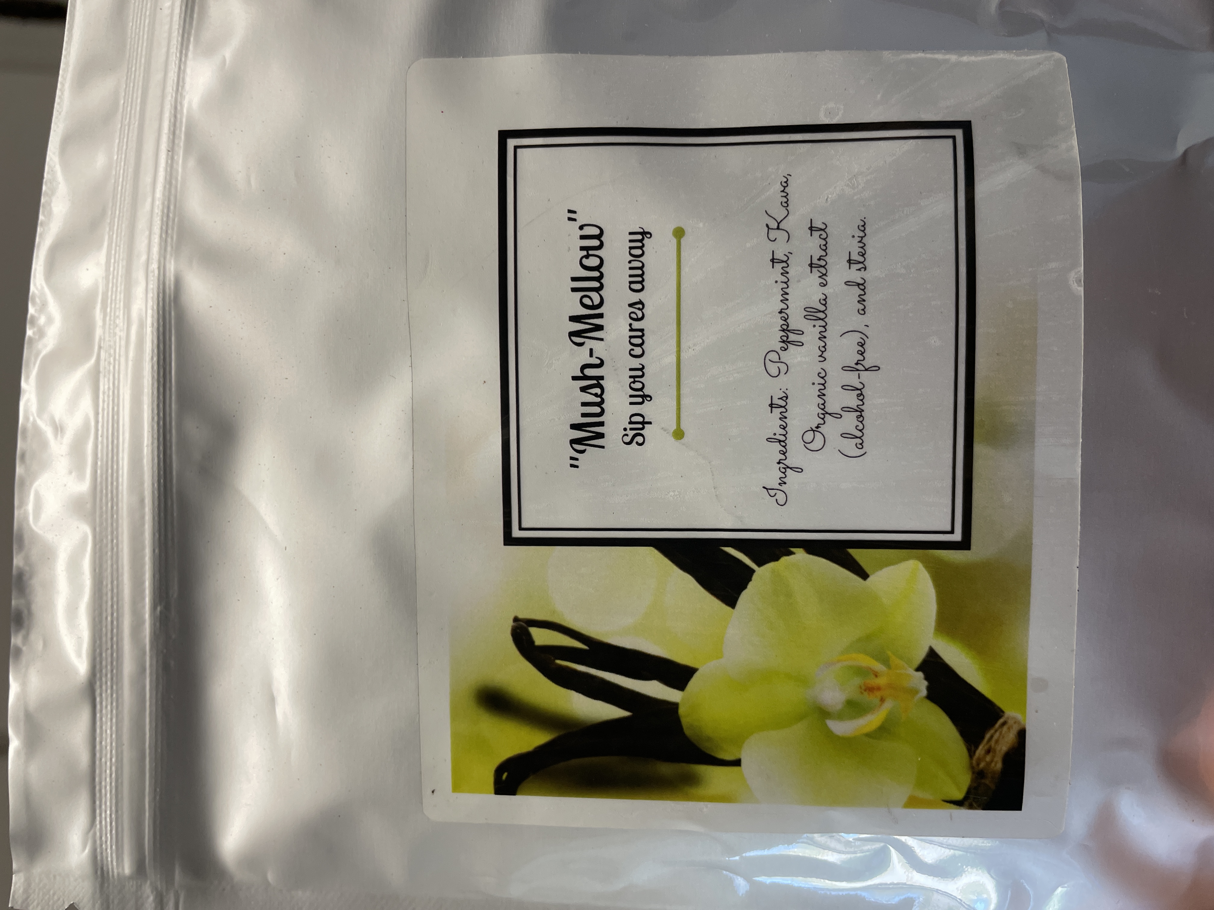 Mush-Mellow herbal tea by Sassy Fae — peppermint, kava, and vanilla